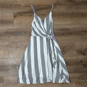 Chic Striped Black and White Mini Dress